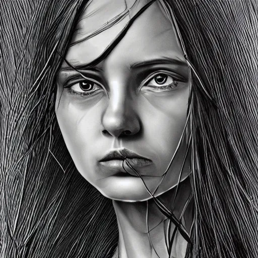 Image similar to jocki willinks, black and white, digital art