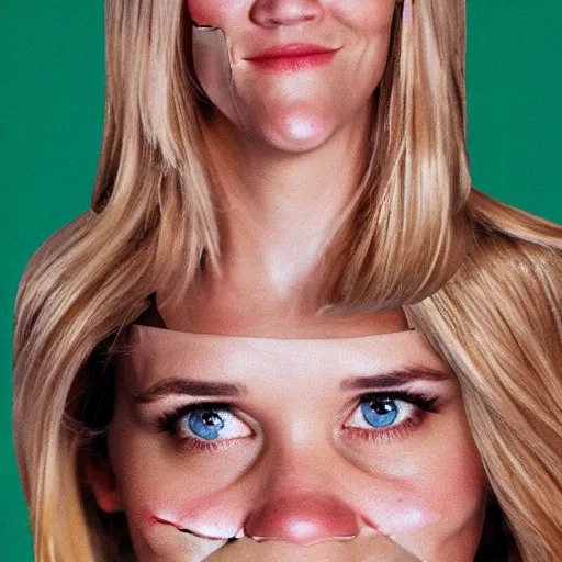 Image similar to a pile of rice double exposure reece witherspoon face