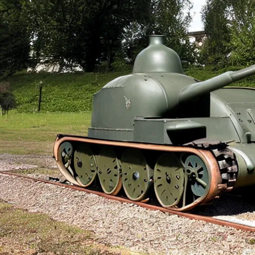Prompt: thomas the wwii tank