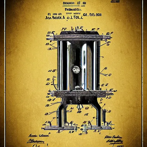 Image similar to a patent poster for a goldberg time machine.