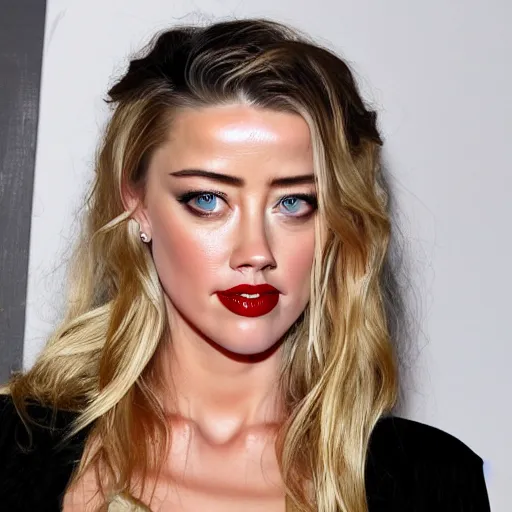 Image similar to gourd shaped like the face of amber heard hybrid intercross mix as a gourd