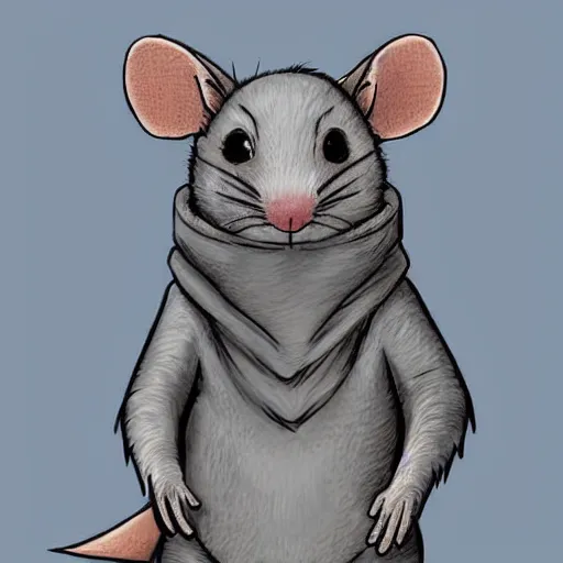 Image similar to a full body shot of a cute rat wearing a hoodie looking into the camera, highly realistic, furry art, furaffinity, deviantart, symmetrical, highly detailed, award winning, trending