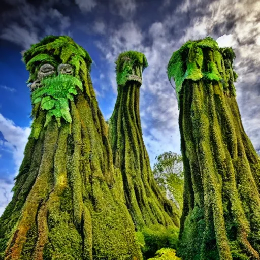 Image similar to a city of giants made of foliage