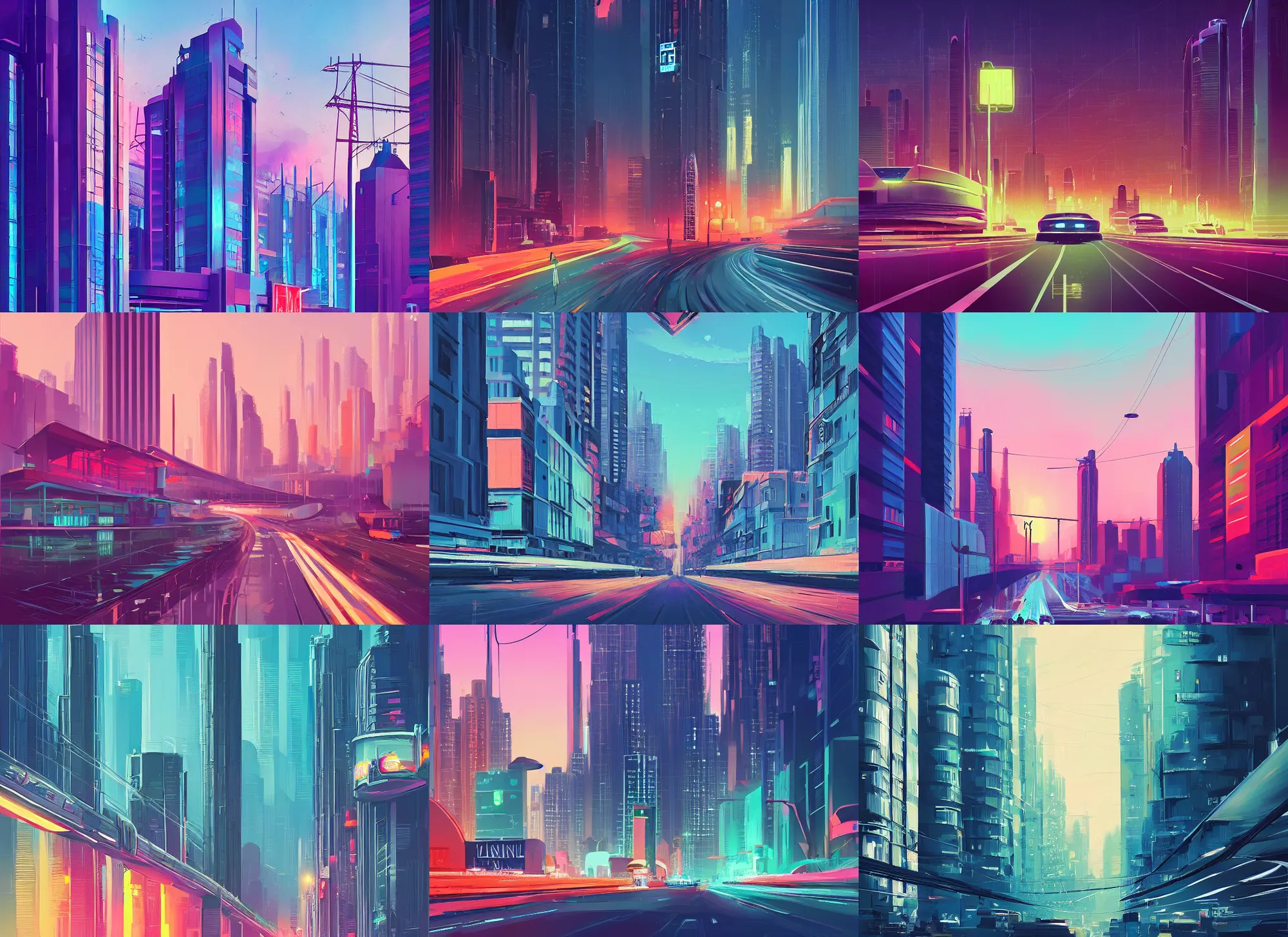 Prompt: A professional digital painting of a far future Streamline Moderne city, by Alena Aenami, trending on Artstation
