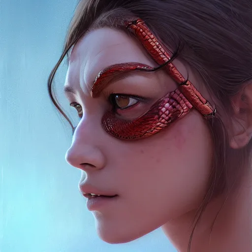 Image similar to snake head woman , made by Stanley Artgerm Lau, WLOP, Rossdraws, ArtStation, CGSociety, concept art, cgsociety, octane render, trending on artstation, artstationHD, artstationHQ, unreal engine, 4k, 8k,