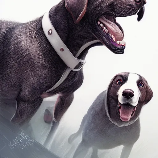 Image similar to dog eat dog world , made by Stanley Artgerm Lau, WLOP, Rossdraws, ArtStation, CGSociety, concept art, cgsociety, octane render, trending on artstation, artstationHD, artstationHQ, unreal engine, 4k, 8k,