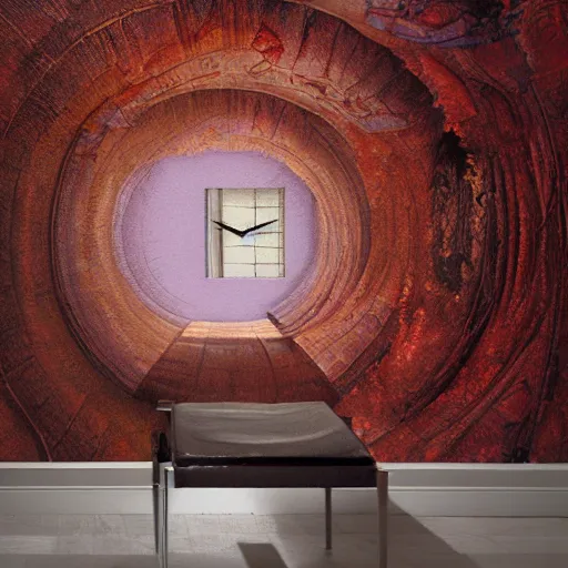 Prompt: a painting on the wall with real 3 d depth by time burton, award winning surreal photography