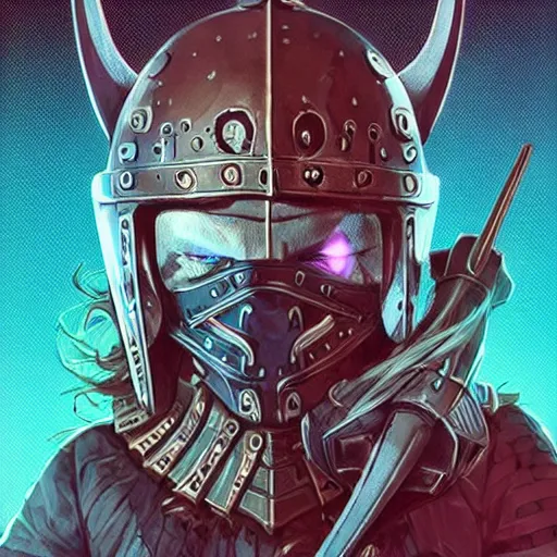 Image similar to cyberpunk viking helmet mask warrior goddess robot ninja fantasy, art gta 5 cover, official fanart behance hd artstation by jesper ejsing, by rhads, makoto shinkai and lois van baarle, ilya kuvshinov, ossdraws