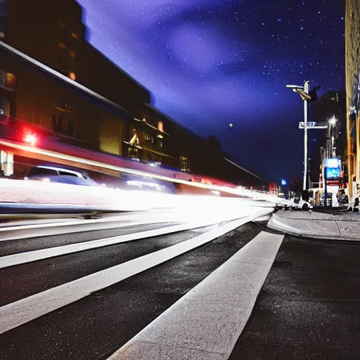 Image similar to roadside in a big city, night photography