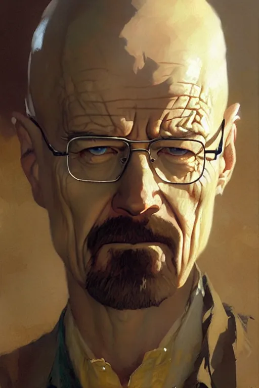 Prompt: female walter white, portrait dnd, painting by gaston bussiere, craig mullins, greg rutkowski, yoji shinkawa