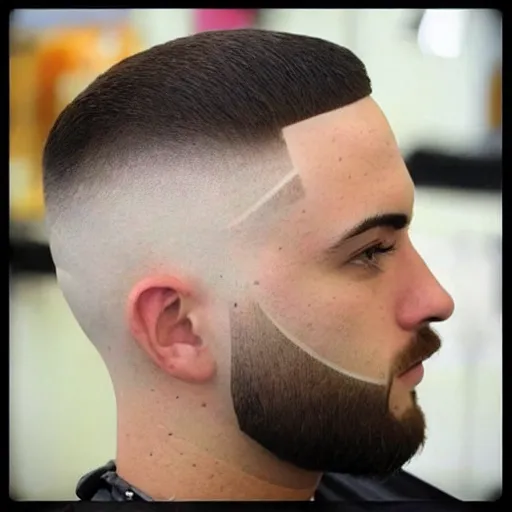Prompt: super cool buzzed haircut for a man