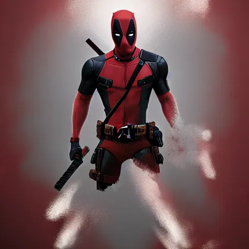 Image similar to a well designed image of Deadpool, 3D , detailed , realistic, Artstation, Greg Rutkowski, 8K resolution.