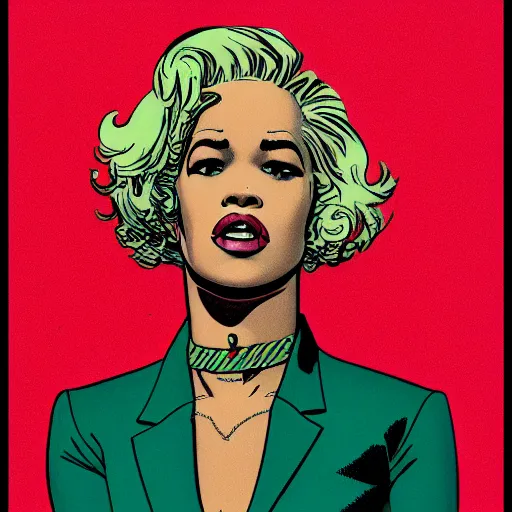 Image similar to rita ora retro minimalist portrait by jean giraud, moebius starwatcher comic, 8 k