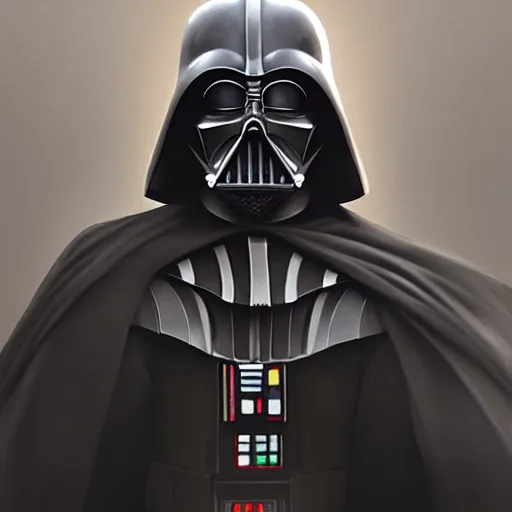 Image similar to A portrait of darth vader, art by greg rutkowski, matte painting, trending on artstation