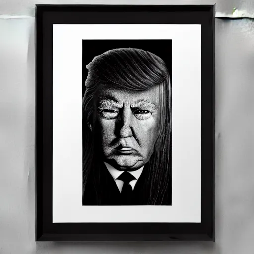 Prompt: hyperrealistic!! Donald Trump black metal portrait, 8K, Cinematic lights