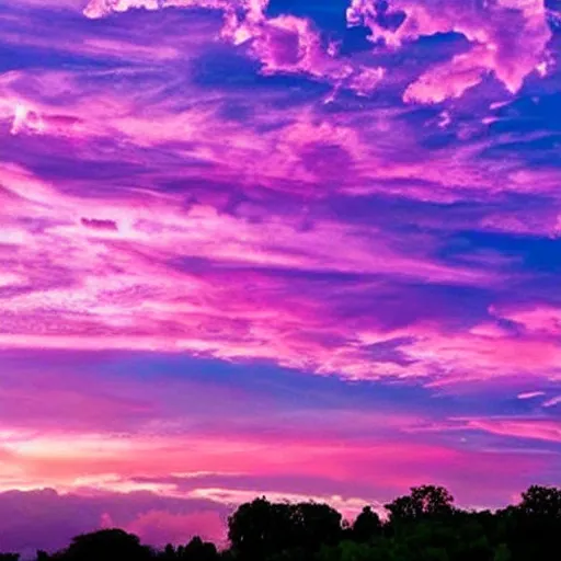 Prompt: Aesthetic sunset clouds, pink, purple