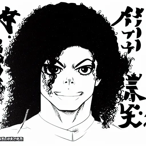 Image similar to manga panel of michael jackson in the style of kentaro miura, 8 k, 4 k, masterpiece, trending on artstation