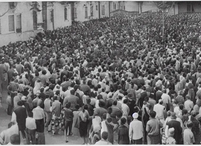 Prompt: huge crowd of thin people connected to a large single person via catheters by Aleksandr Deyneka and Andrei Popov,