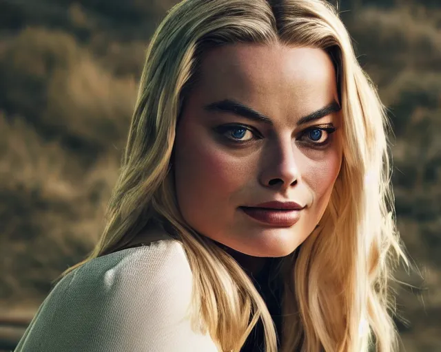 Image similar to a photo of margot robbie sitting on a flying helicopter, hyper realistic face, beautiful eyes, cinematic, long shot, hyper detailed, 8 5 mm photograph, 8 k resolution, film still, sharp lens, wide lens