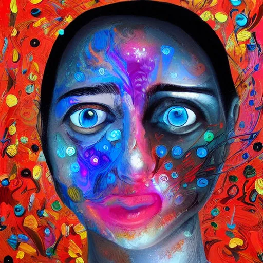 Image similar to the mind is overloaded by reality, humanity, sensory processing overload, trending, digital painting, oil painting marks, very award - winning