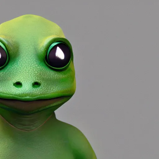 Image similar to a sadge - sad - pepe - the - frog - jedi - master, looking more depressed than usual, quivering lips, fists in the air, sweat flying, cgi render, zbrush, octane, keyshot render