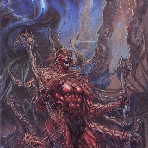 Image similar to The demon lord is paying his taxes, art by Donato Giancola and James Gurney, digital art, trending on artstation