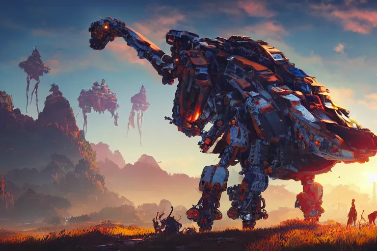 Image similar to sunwing machine mecanical creature robot of horizon forbidden west horizon zero dawn radiating a glowing aura global illumination ray tracing hdr fanart arstation by ian pesty and alena aenami artworks in 4 k