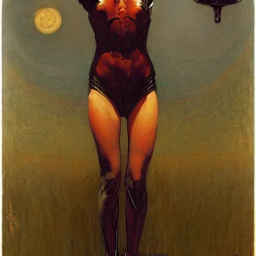 Prompt: portrait of a scifi woman, by gerald brom and thomas eakins