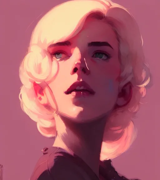 Image similar to portrait of cullen touching face of beautiful woman by atey ghailan, by greg rutkowski, by greg tocchini, by james gilleard, by joe fenton, by kaethe butcher, dynamic lighting, gradient light pink, brown, blonde cream and white color scheme, grunge aesthetic