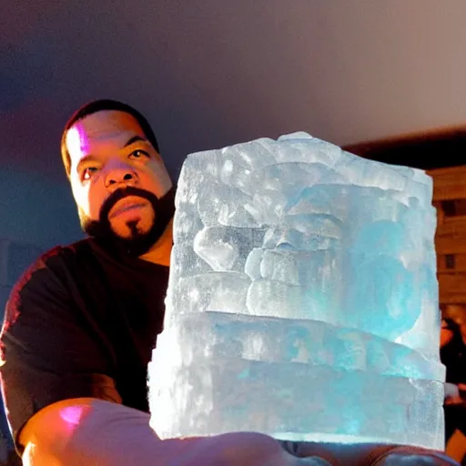 Prompt: an ice sculpture of ice cube