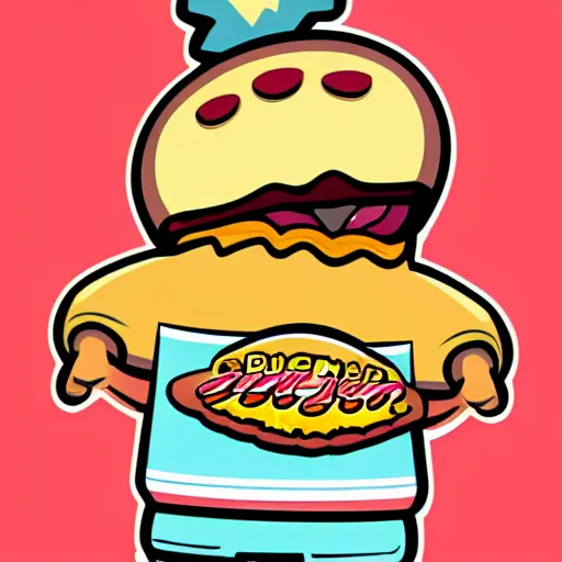 Prompt: big - boy restaurant mascot as an nft - comic - art made by pop wonder, svg comic style, vector - artwork made in adobe - illustrator
