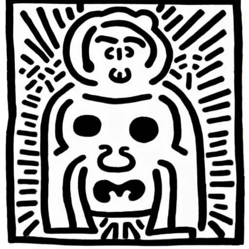 Prompt: A Keith Haring portrait of Donald Trump