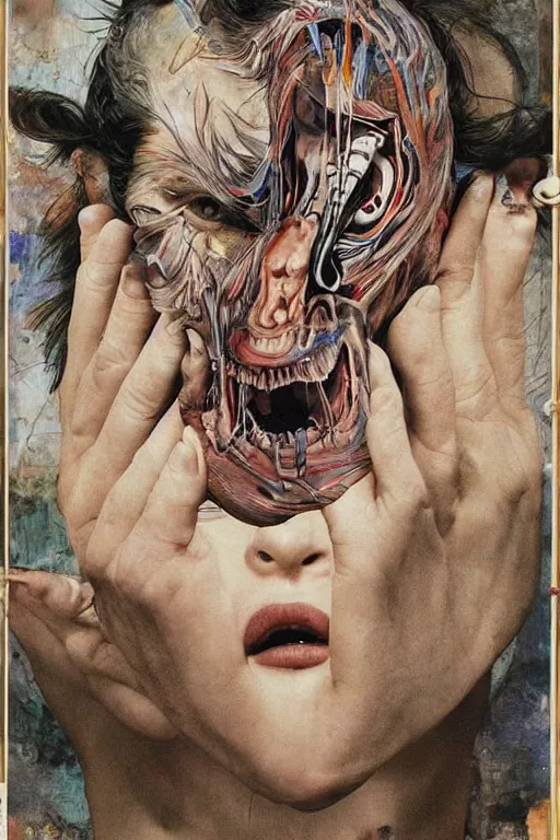 Image similar to you are from your father's worm, come party with me. pop style art images, delicately and carefully. symmetrical anatomy, image from torn magazine, hyperdetailed, surealism, no duplicate images, art by richard hamilton and mimmo rotella.