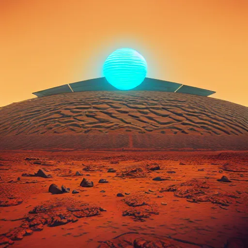 Image similar to the structure on a terraformed mars, artwork by beeple