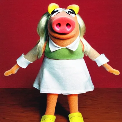 Image similar to of a full body portrait of mrs piggy from the muppets