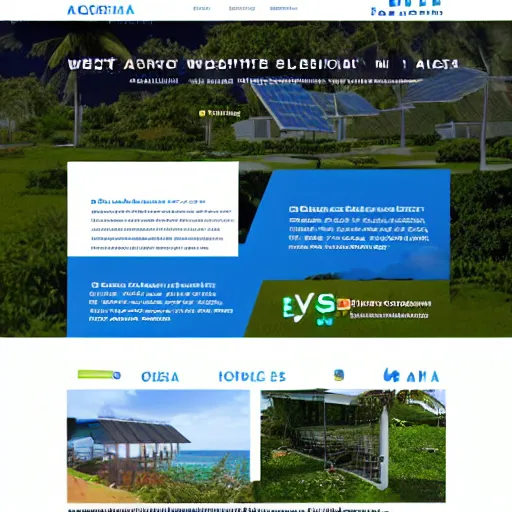 Prompt: website homepage concept ui design of a renewable solar energy installation company in oahu hawaii