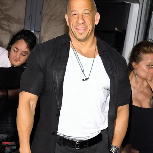 Image similar to Vin Diesel raising an eyebrow