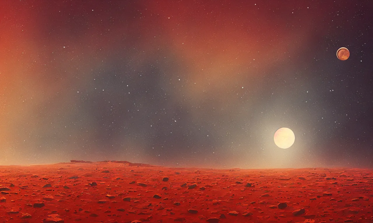 Image similar to mars and moon ground by alena aenami artworks in 4 k