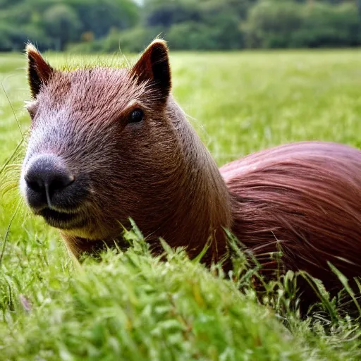 Image similar to a picture of a capybara mechanically enhanced by the combine