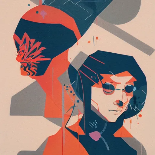 Prompt: Painting of Raiden and Oni by Sachin Teng, asymmetrical, Organic Painting ,geometric shapes, Smoke, hard edges, energetic, graffiti, street art:2 by Sachin Teng:4