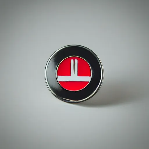 Prompt: a photo of a retro 1 9 8 0 s minimalistic clean fire warning label enamel pin, beautiful cinematic light, behance