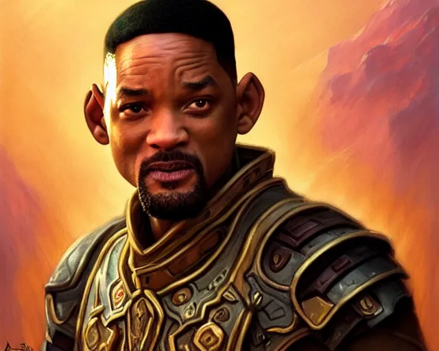 Prompt: if will smith was a halfling from d & d, deep focus, d & d, fantasy, intricate, elegant, highly detailed, digital painting, artstation, concept art, matte, sharp focus, illustration, hearthstone, art by artgerm and greg rutkowski and alphonse mucha