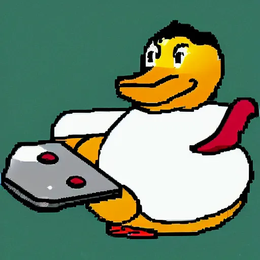 Image similar to duck playing video game