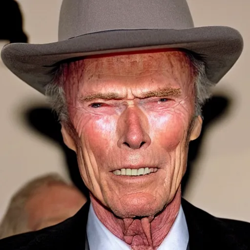 Image similar to clint eastwood in a black suit and black fedora hat. he has a desert eagle gun.