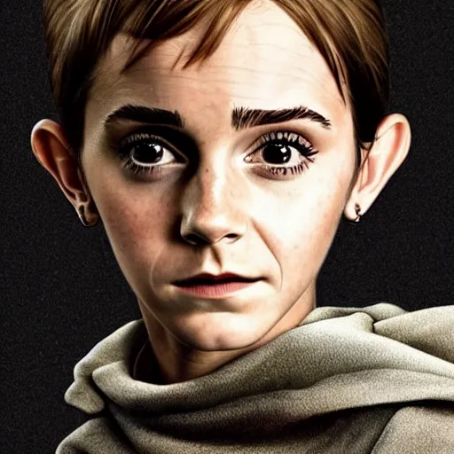 Prompt: emma watson as dobby, portrait