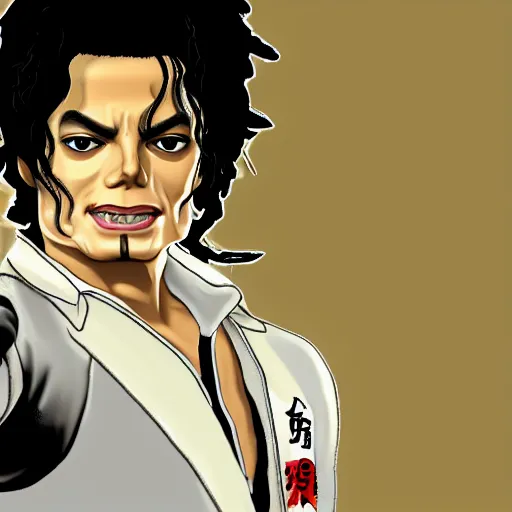 Prompt: michael jackson in the style of yakuza : like dragon