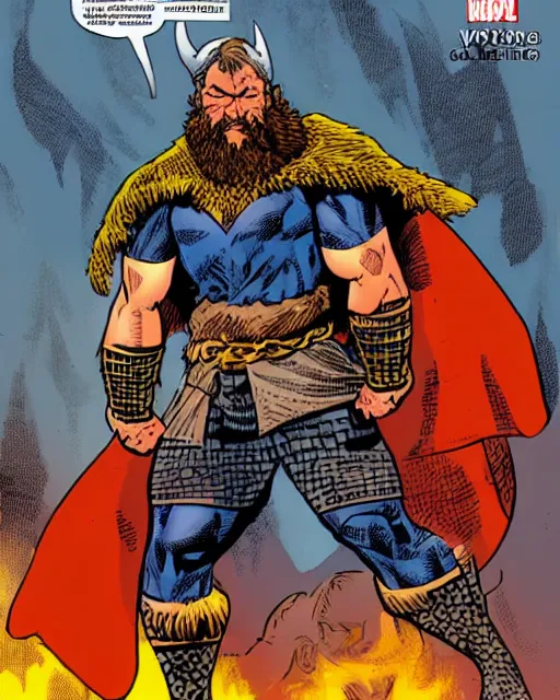 Prompt: a viking superhero in the style of alan davis