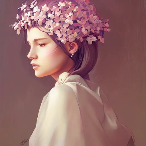 A girl with flowers in her hair