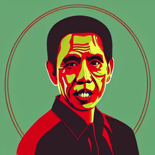 Image similar to jokowi in WPAP style, behance,artstation