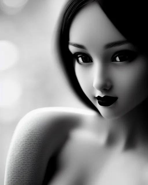 Image similar to black and white dreamy young beautiful female artificial intelligence, cinematic, rim light, bokeh, photo - realistic, elegant, high detail, 8 k, masterpiece, photo taken in 1 9 3 0